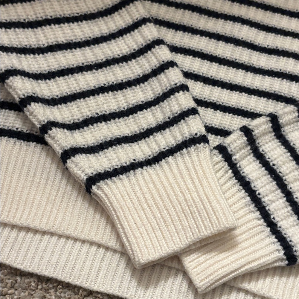 Aritzia Cream and Black Striped Sweater - Picture 6 of 8